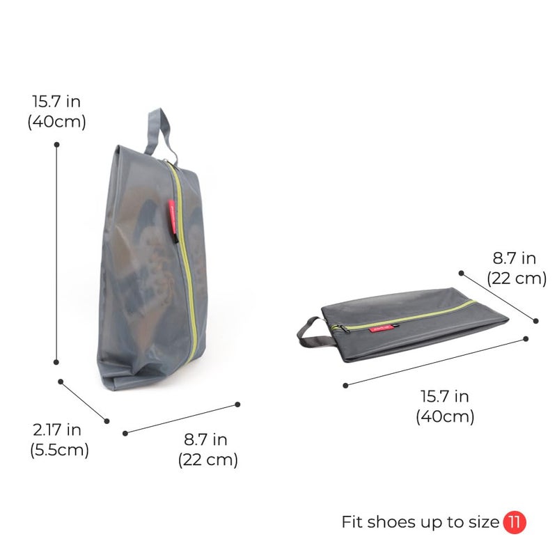 pack all Shoe Bag for Travel, Water-Resistant Shoe Pouch for Gym, Odor-Resistant Soccer Cleats Bag for Sport (Grey, 2-Pack) - Image 4